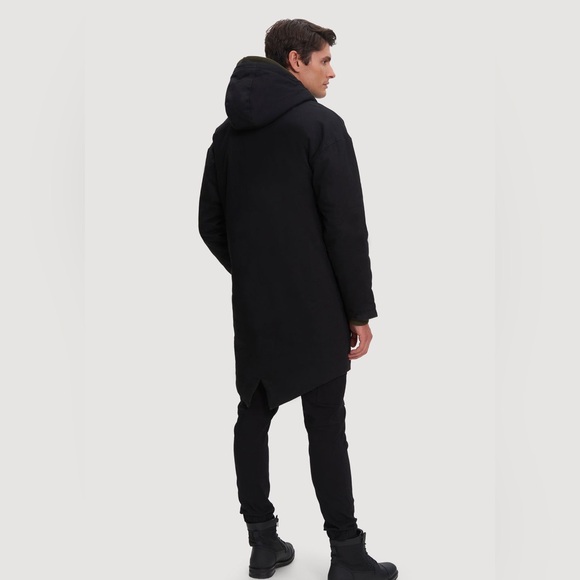 NOIZE BAKER MENS FULL ZIP  HOODED MID LENGTH PARKA JACKET BLACK SIZE XXL NWOT - Picture 5 of 15